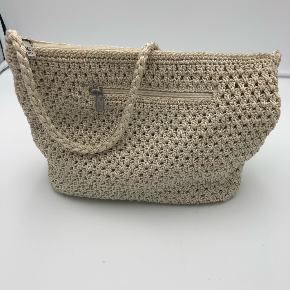The Sak Cream Color Crochet Hand Bag Purse